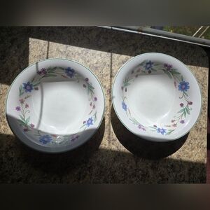 ⭐️Oneida AVA Large Floral Dinner Bowls with Blue and Purple Accents⭐️